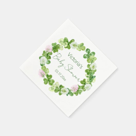 Serviette En Papier Papier vert de verdure en fleurs Napkin (Coin)