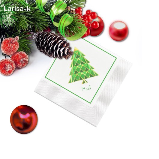 Serviette En Papier Papier vert Joyoux Noel Napkin