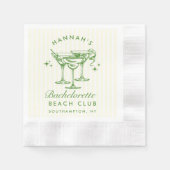 Serviette En Papier Papier vert rétro moderne Bachelorette (Devant)