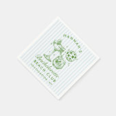 Serviette En Papier Papier vert rétro moderne Bachelorette (Coin)