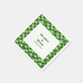 Serviette En Papier Papier vert triangles géométriques (Coin)