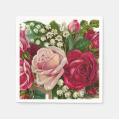 Serviette En Papier Papier vintage Floral Rose (Devant)