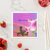 Serviette En Papier Papier violet Dachshund serviettes (En situation)