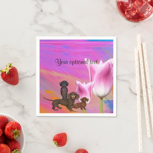 Serviette En Papier Papier violet Dachshund serviettes (En situation)