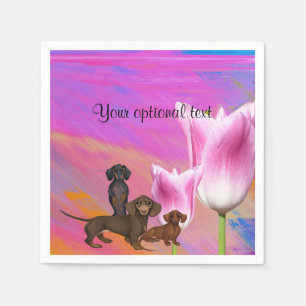 Serviette En Papier Papier violet Dachshund serviettes