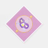 Serviette En Papier Papier violet et jaune orchidée (Coin)