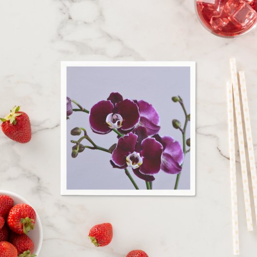 Serviette En Papier Papier violet orchidée Napkin (En situation)