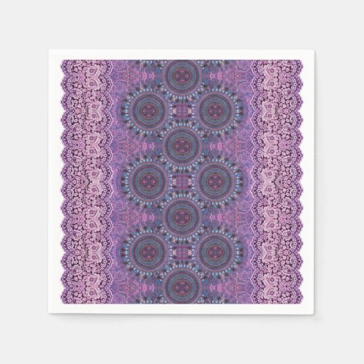 Serviette En Papier Papier violet style Boho Napkin (Devant)