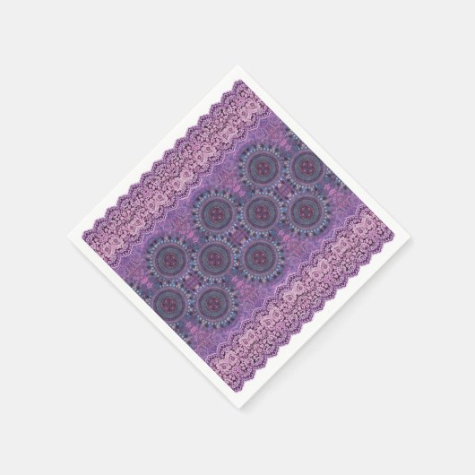 Serviette En Papier Papier violet style Boho Napkin (Coin)