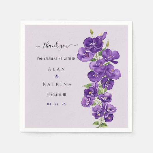 Serviette En Papier Papier violet violet profond Napkin (Devant)