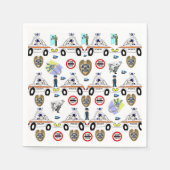 Serviette En Papier Papier, Voitures De Police (Devant)