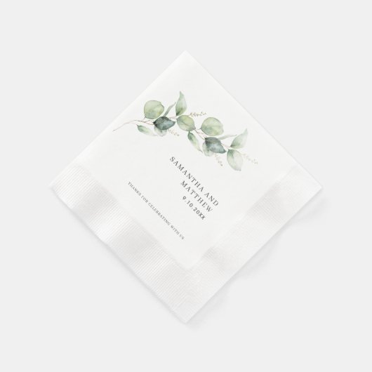 Serviette En Papier Papier Wedding shower de feuillage Eucalyptus aqua (Coin)