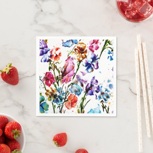 SERVIETTE EN PAPIER PAPIERS ET BLOOMS PAPIERS NAPKINS (En situation)