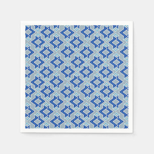 Serviette En Papier Papiers peints Art Déco, gris et bleu