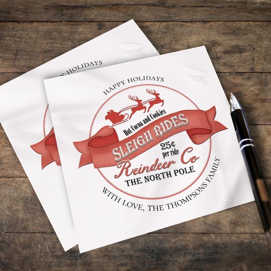 Serviette En Papier Papiers personnalisés pour fête de Noël avec Père