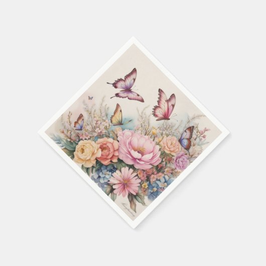 Serviette En Papier Papillon (Coin)