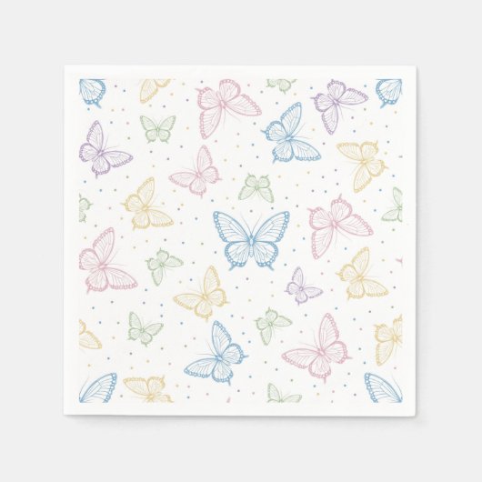 Serviette En Papier Papillon (Devant)