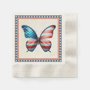 Serviette En Papier papillon 4 juillet patriotique américain