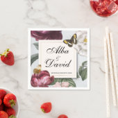 Serviette En Papier Papillon à fleurs de Mariage de serviettes (En situation)