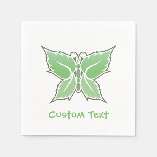 Serviette En Papier Papillon à menthe (Devant)