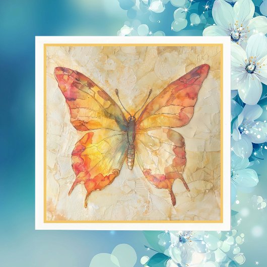 Serviette En Papier Papillon aquarelle
