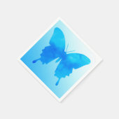 Serviette En Papier Papillon aquarelle - Nuances de bleu ciel (Coin)