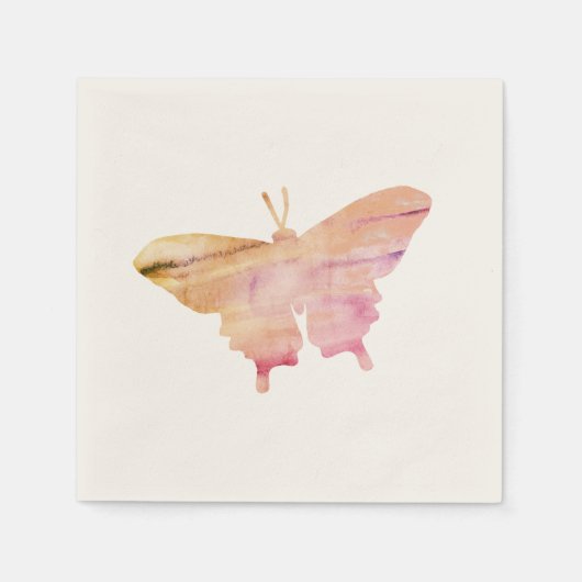 Serviette En Papier Papillon Aquarelle Peinture serviettes (Devant)