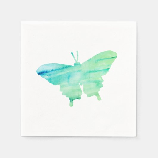 Serviette En Papier Papillon Aquarelle Peinture serviettes (Devant)