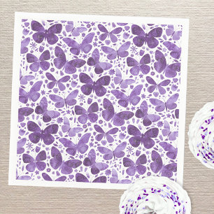 Serviette En Papier Papillon Aquarelle Violet