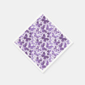 Serviette En Papier Papillon Aquarelle Violet (Coin)