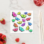 Serviette En Papier Papillon arc-en-ciel (En situation)