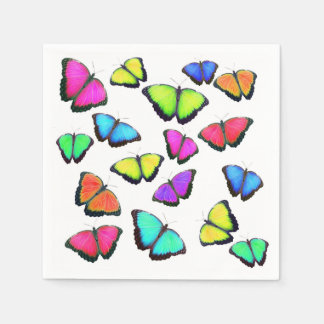 Serviette En Papier Papillon arc-en-ciel