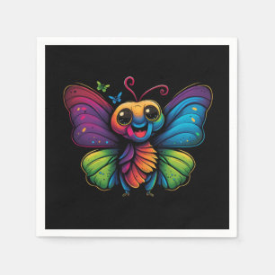 Serviette En Papier Papillon arc-en-ciel