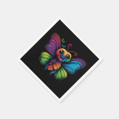 Serviette En Papier Papillon arc-en-ciel (Coin)