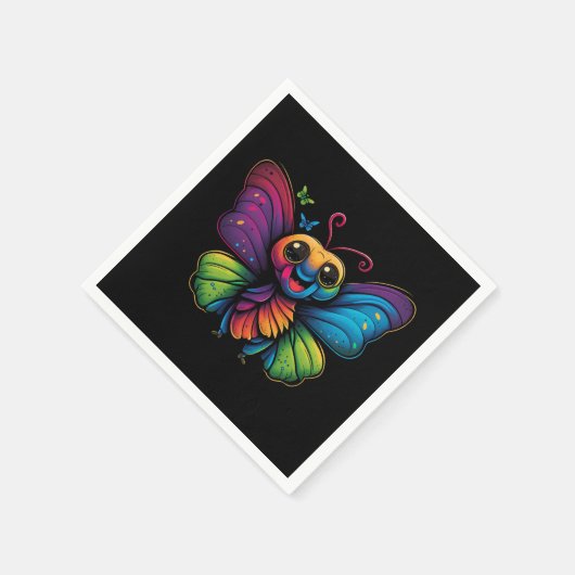 Serviette En Papier Papillon arc-en-ciel (Coin)