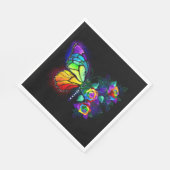 Serviette En Papier Papillon arc-en-ciel (Coin)