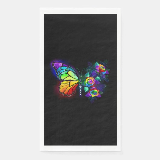 Serviette En Papier Papillon arc-en-ciel (Devant)