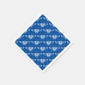 Serviette En Papier Papillon Art déco stylisé, bleu cobalt et blanc (Coin)