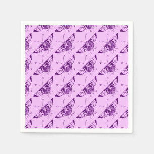 Serviette En Papier Papillon Art déco stylisé - violet et orchidée