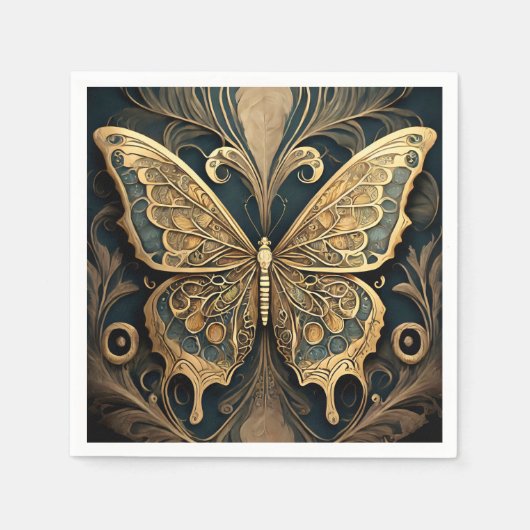 Serviette En Papier Papillon Art nouveau (Devant)