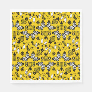 Serviette En Papier Papillon art populaire scandinave