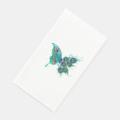 Serviette En Papier Papillon aux plumes de paon vert (Coin)
