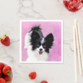 Serviette En Papier Papillon (blanc et noir) Peinture - Chien Art (En situation)