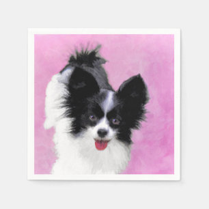 Serviette En Papier Papillon (blanc et noir) Peinture - Chien Art