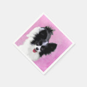 Serviette En Papier Papillon (blanc et noir) Peinture - Chien Art (Coin)