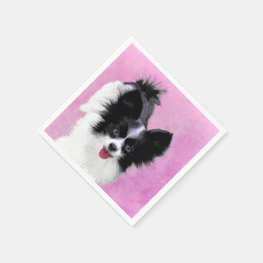 Serviette En Papier Papillon (blanc et noir) Peinture - Chien Art (Coin)