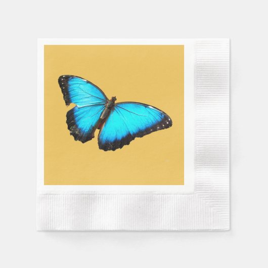 Serviette En Papier Papillon bleu clair (Devant)