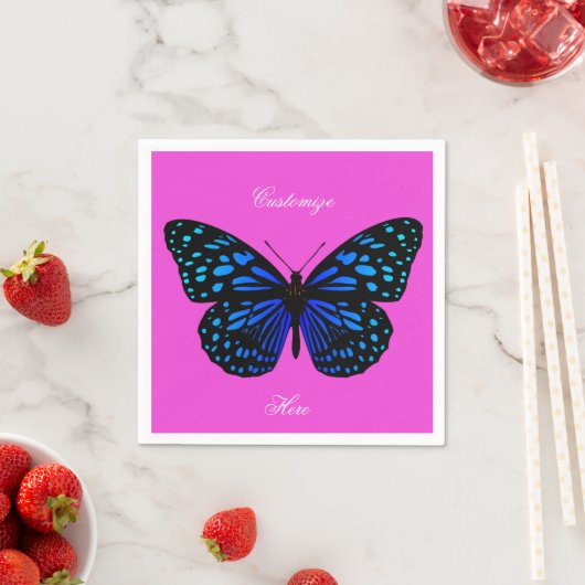 Serviette En Papier Papillon bleu Thunder_Cove (En situation)