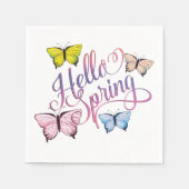 Serviette En Papier Papillon Bonjour printemps (Devant)