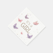 Serviette En Papier Papillon C'est un Baby shower FILLE (Coin)